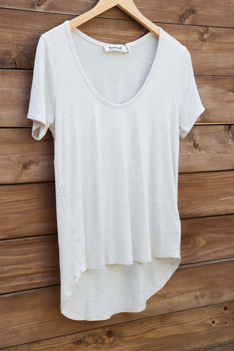 Scoop Neck Tee | Oatmeal