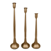 Gold Cast Iron Taper Candle Holders, Set of 3