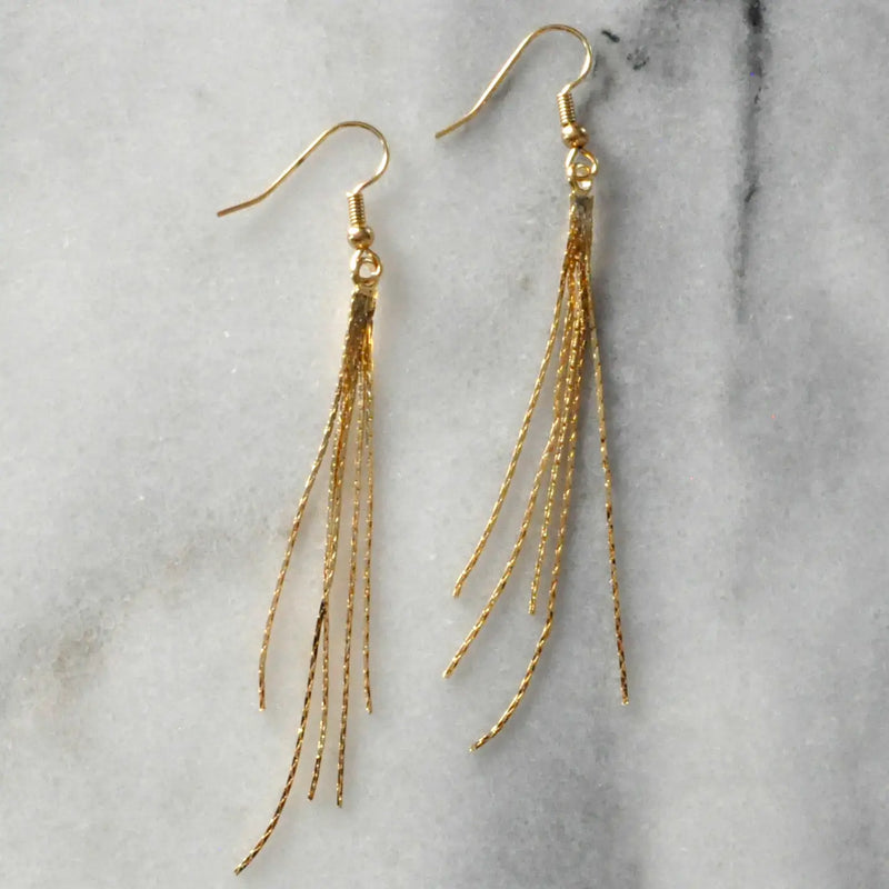 Gold Tassel Earrings