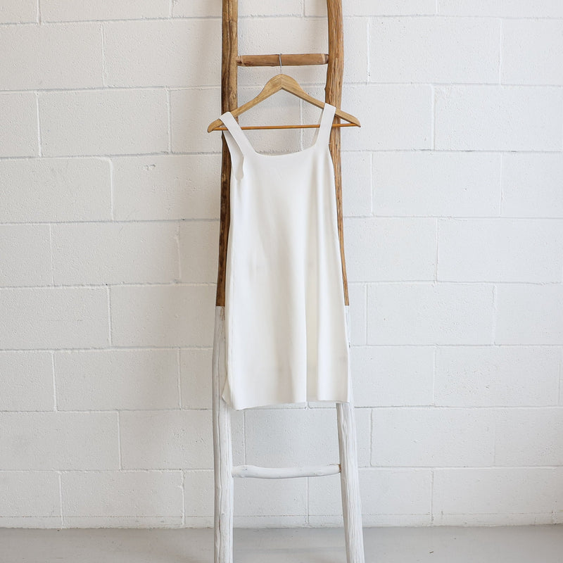 Classic Knit Dress | White